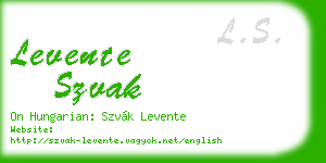 levente szvak business card