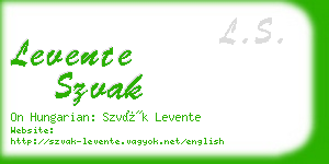 levente szvak business card